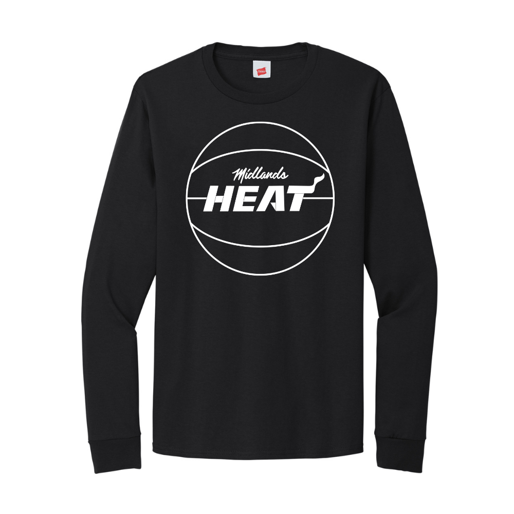 Hanes - Essential- Black Long Sleeve T-Shirt - Midlands Heat Basketball