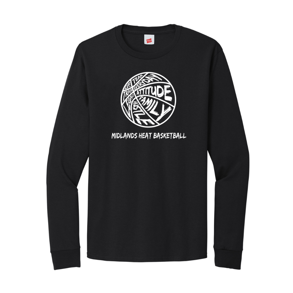 Hanes - Essential- Black Long Sleeve T-Shirt - Family Logo