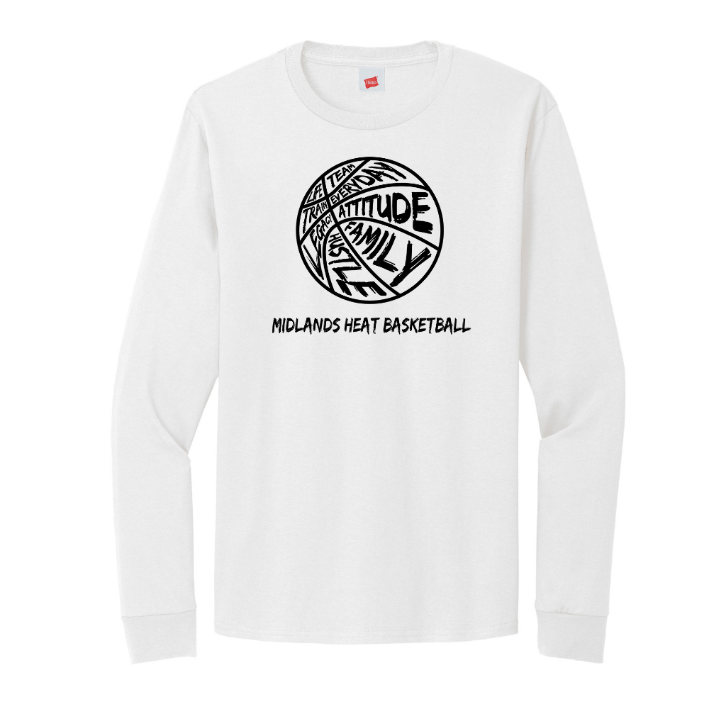 Hanes - Essential- White Long Sleeve T-Shirt - Family Logo