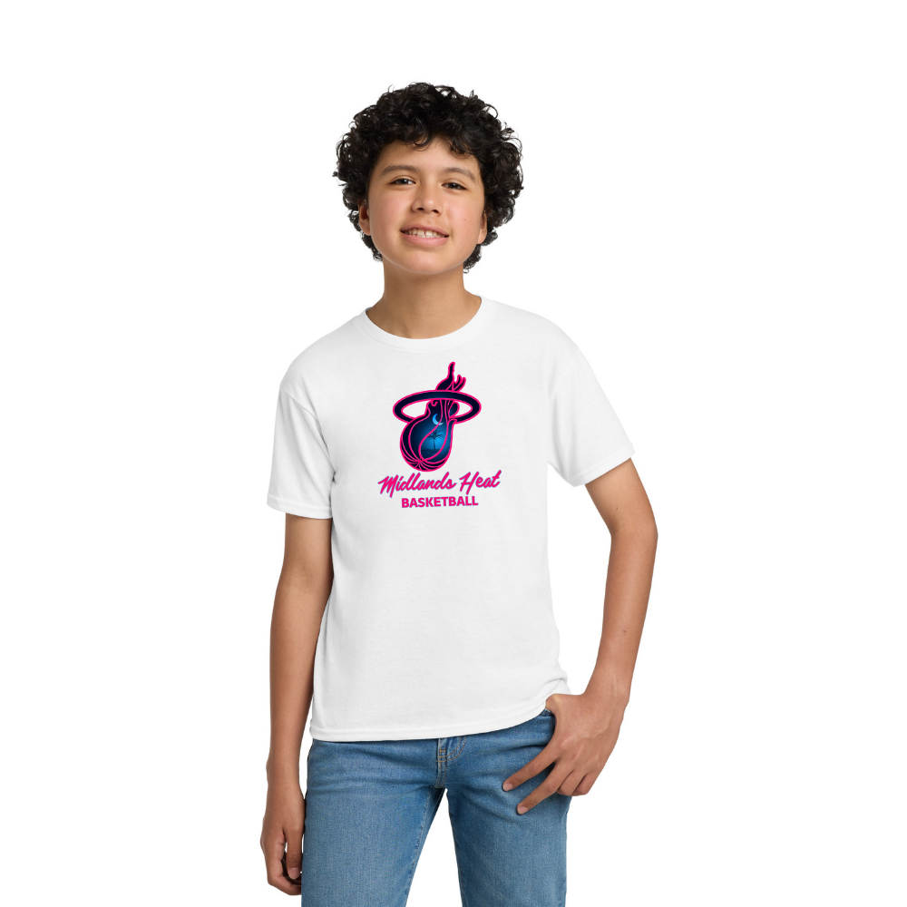 Hanes Youth White T-Shirt - Heat Logo