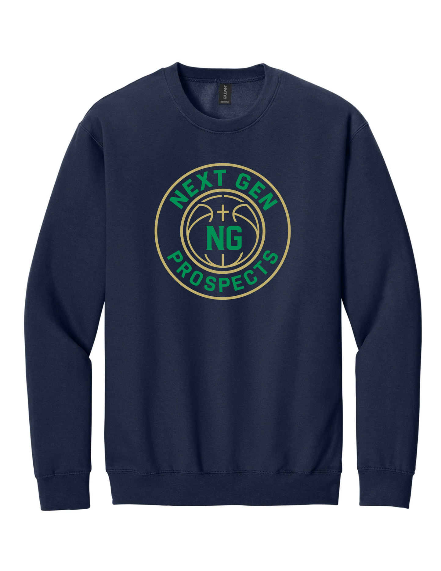 Navy Gildan crewneck (full color logo)