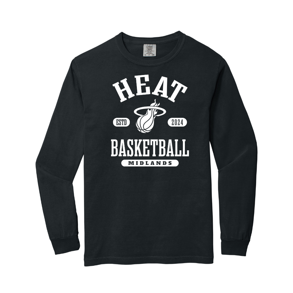 Comfort Colors - Heavyweight Long Sleeve Black T-Shirt - Heat Estd