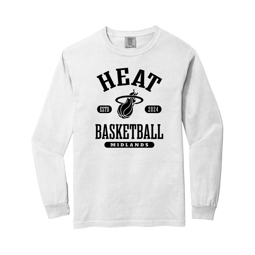Comfort Colors - Heavyweight Long Sleeve White T-Shirt - Heat Estd