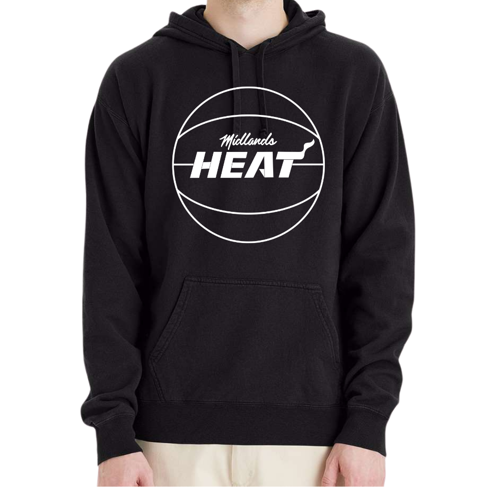 ComfortWash Black Hoodie - Midlands Heat Basketball