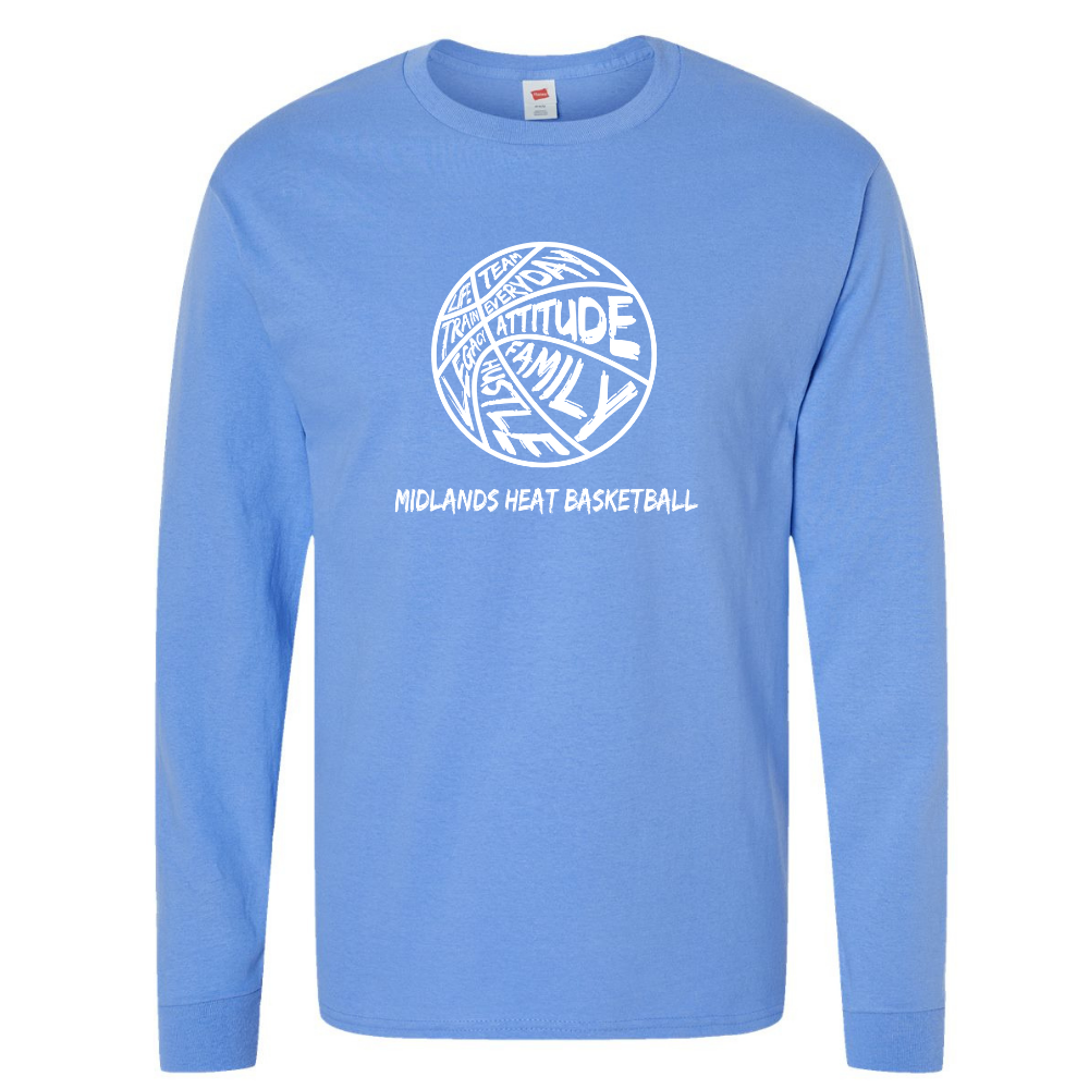 Hanes - Essential- Carolina Blue Long Sleeve T-Shirt - Family Logo