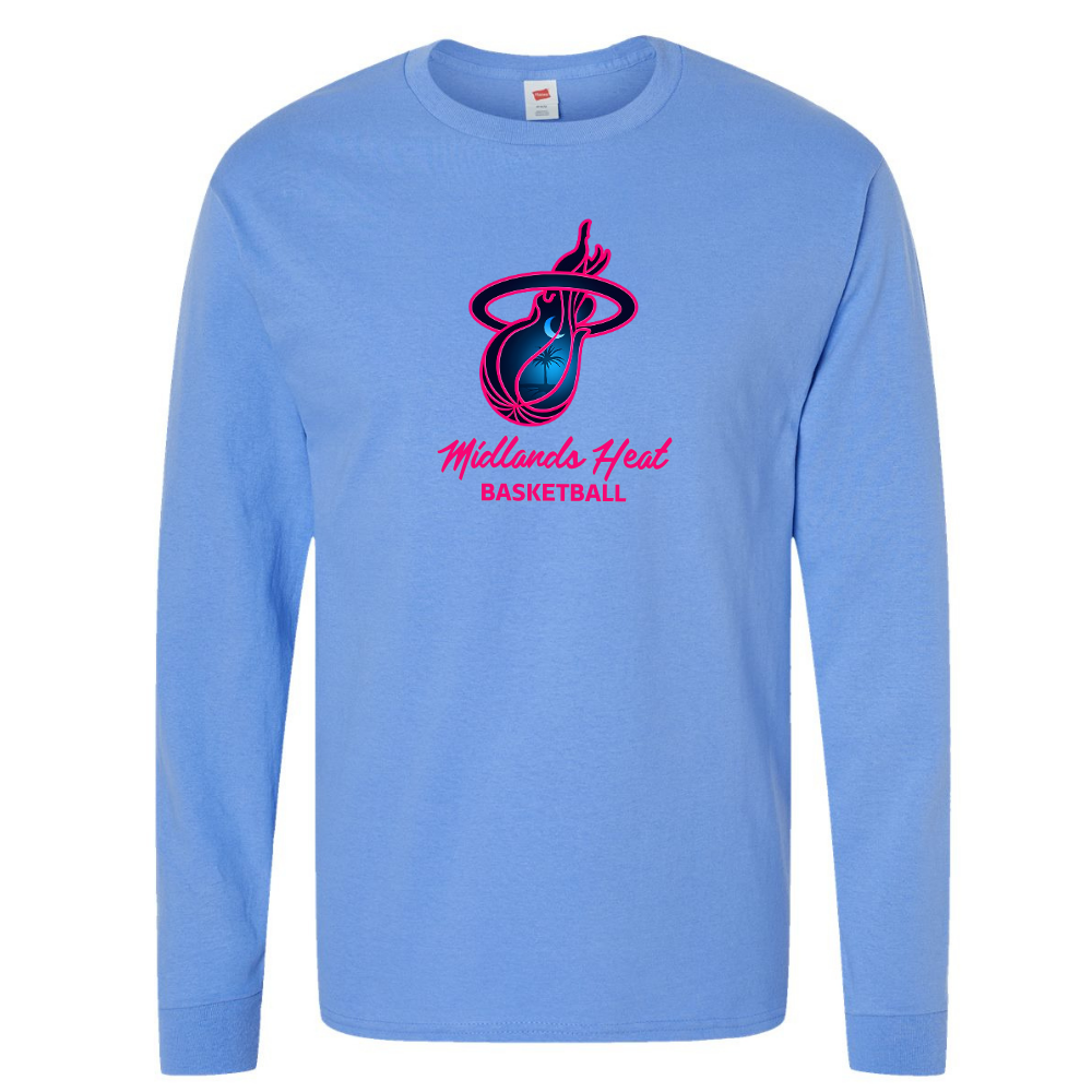 Hanes - Essential- Carolina Blue Long Sleeve T-Shirt - Heat Logo