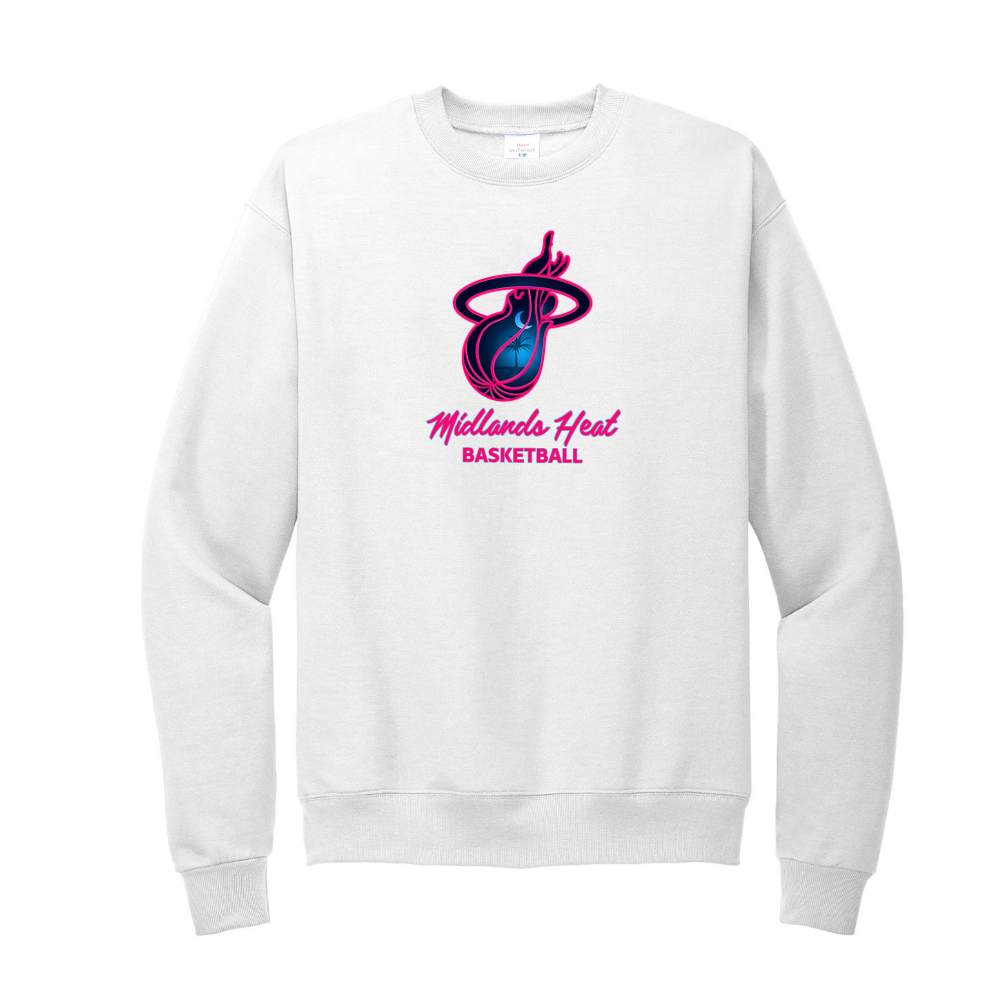 Hanes - Ecosmart® White Crewneck Sweatshirt - Heat Logo