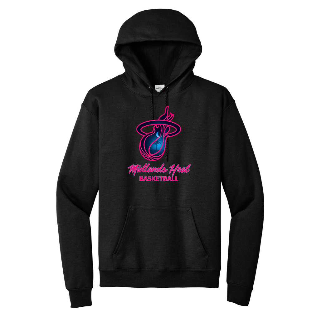 Hanes® EcoSmart® - Black Hoodie - Heat Logo