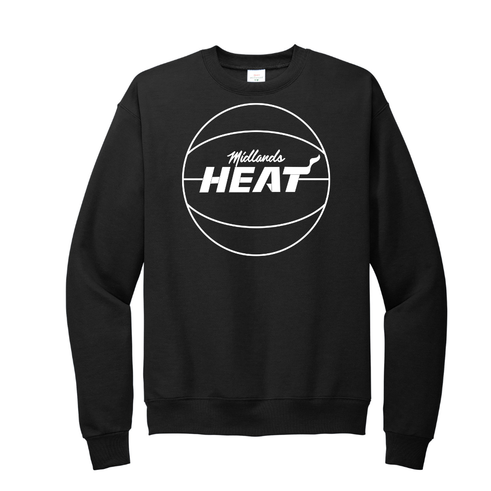 Hanes - Ecosmart® Black Crewneck Sweatshirt - Midlands Heat Basketball