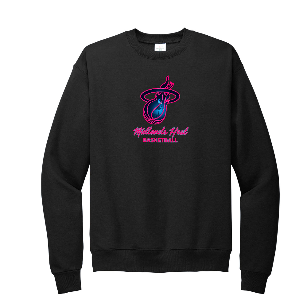 Hanes - Ecosmart® Black Crewneck Sweatshirt - Heat Logo