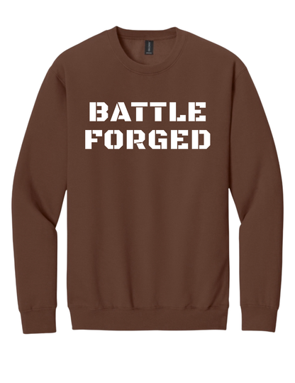 Chocolate Gildan Crewneck BATTLE FORGED