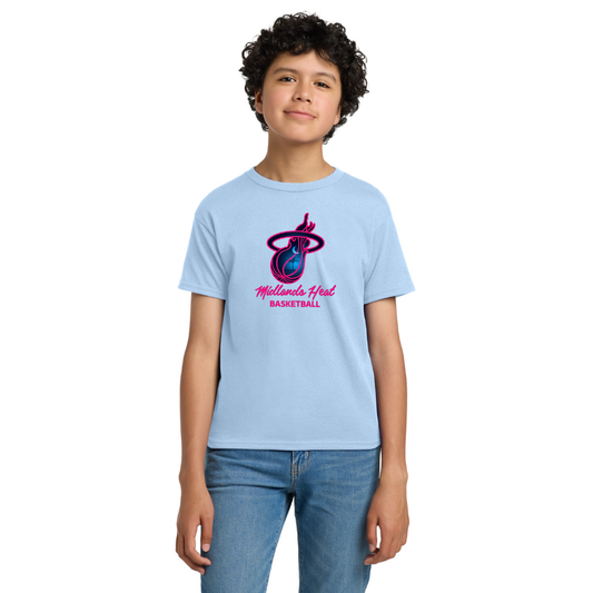 Hanes Youth Blue T-Shirt - Heat Logo