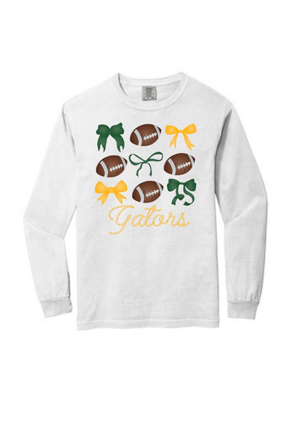 Long Sleeve - RB Gator Girl Bow Football (Youth Sizes Available)