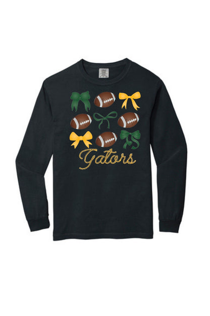 Long Sleeve - RB Gator Girl Bow Football (Youth Sizes Available)