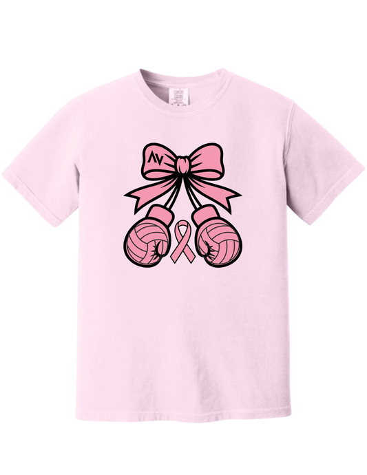 Pink comfort colors short sleeve AV breast cancer awareness