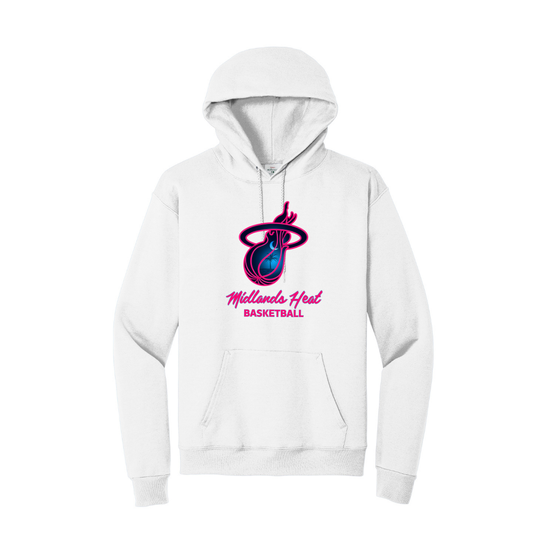 Hanes® EcoSmart® - White Hoodie- Heat Logo