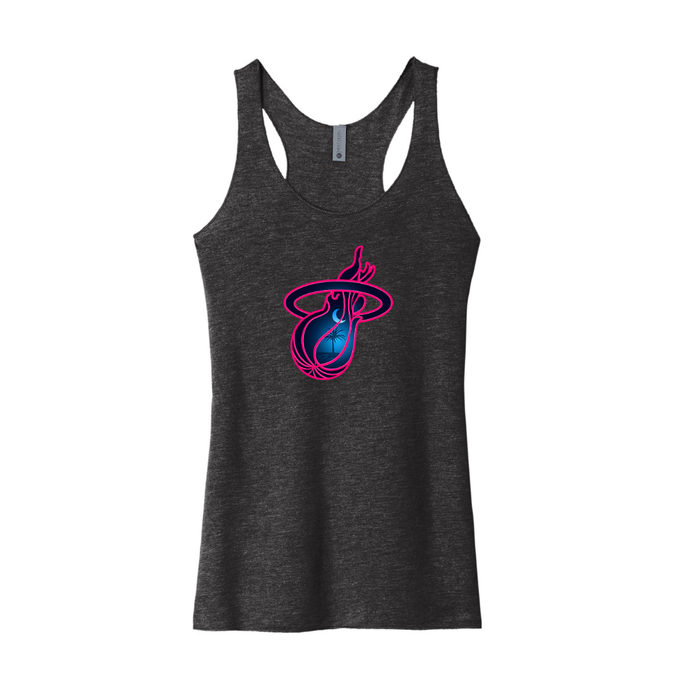 Next Level - Black Racerback Tank - Heat Logo
