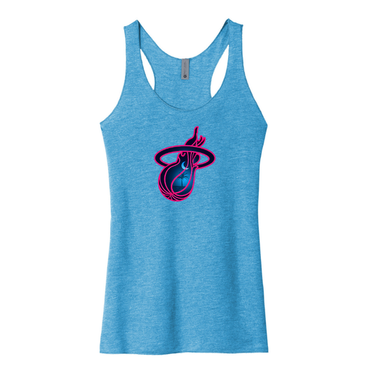 Next Level - Turquoise Racerback Tank - Heat Logo