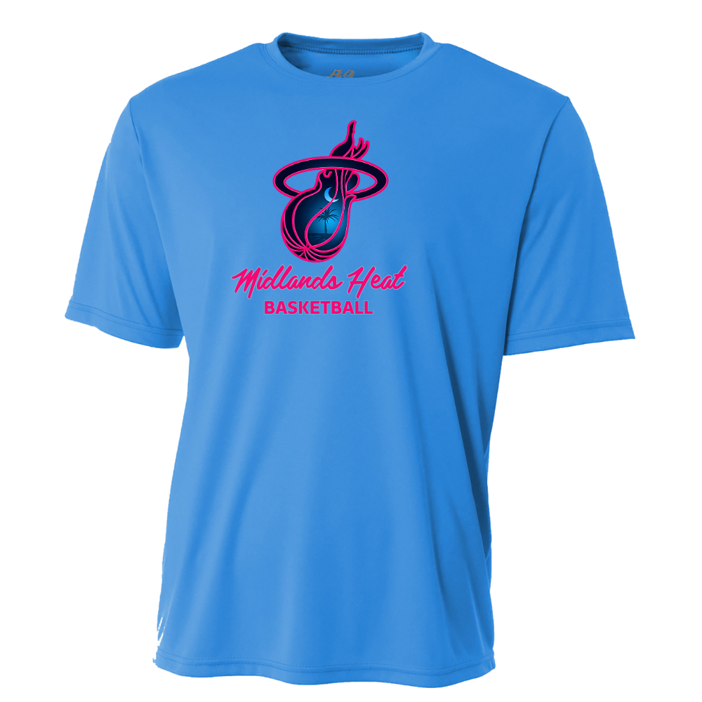 A4 Athletic Youth Electric Blue T-Shirt- Heat Logo