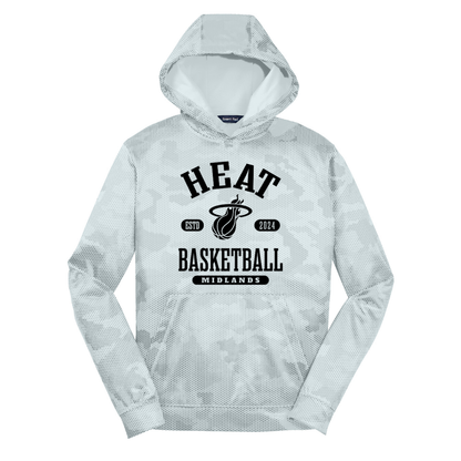 White Sport-Tek® Youth Sport-Wick® CamoHex Fleece Hoodie - Heat Estd