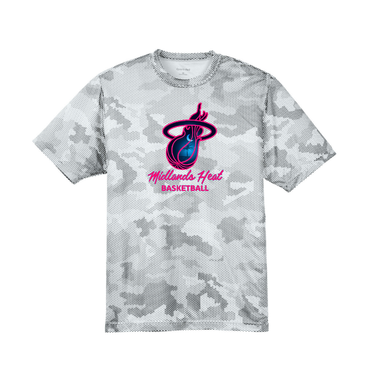 Sport-Tek® Youth CamoHex White T-Shirt - Heat Logo